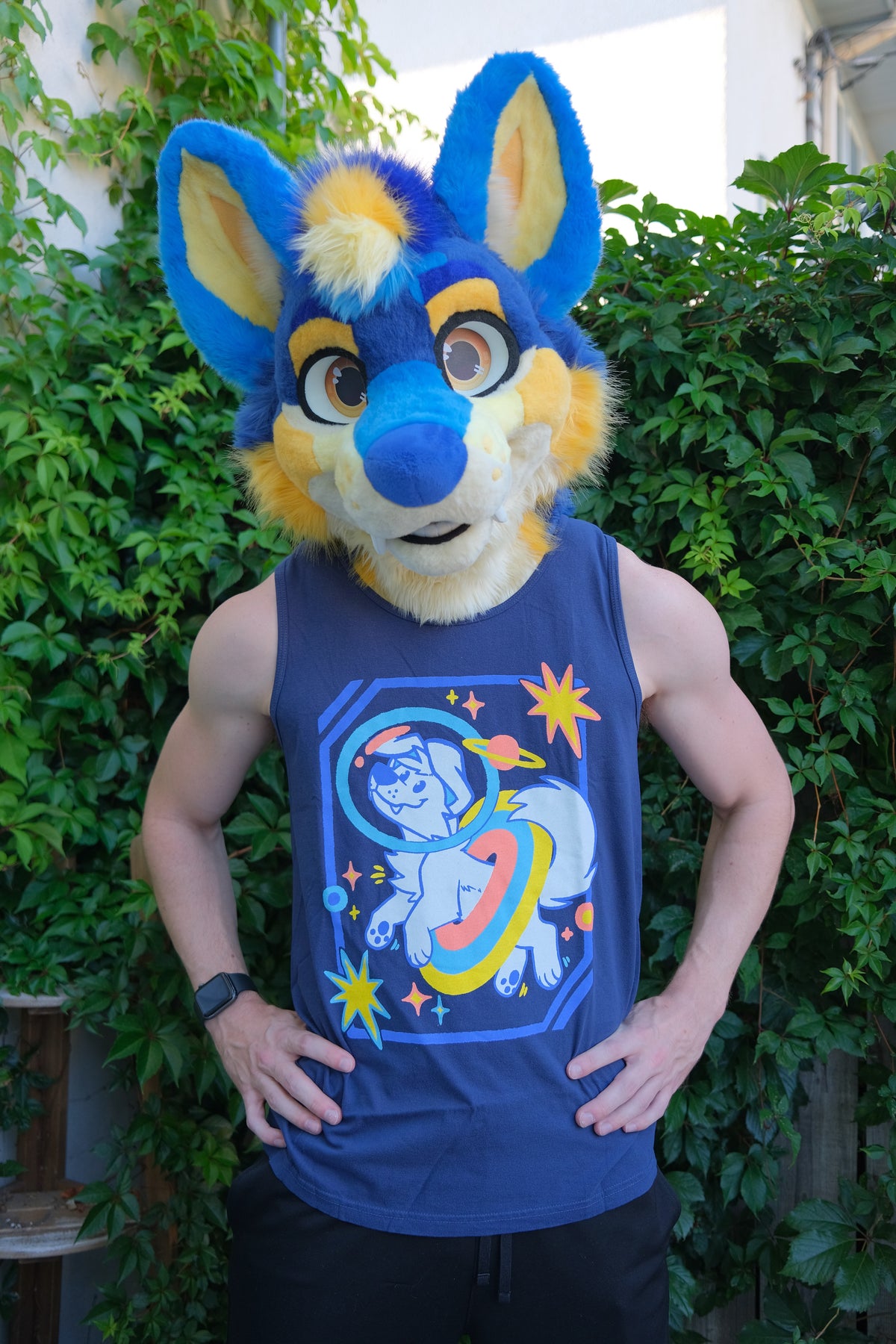 Space Dog Unisex Tanktop - Navy