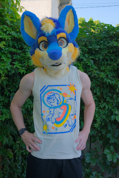 Space Dog Unisex Tanktop - Off-White
