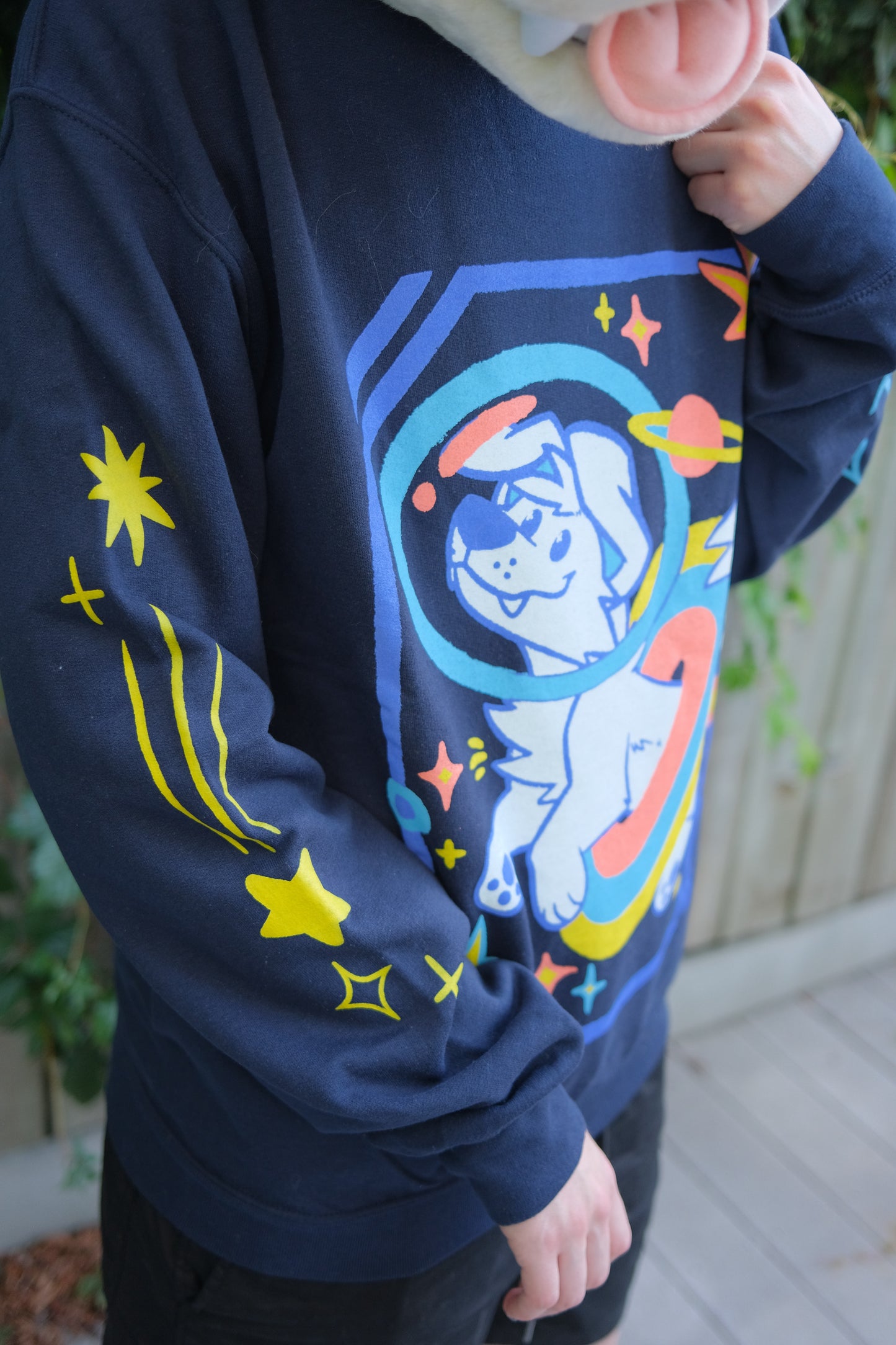 Space Dog Crewneck Sweater - Navy