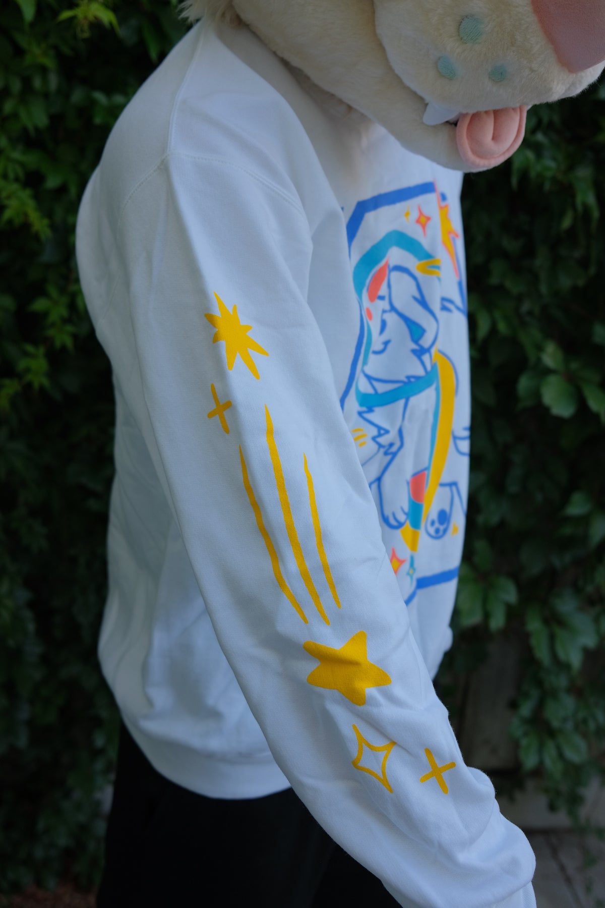Space Dog Crewneck Sweater - White