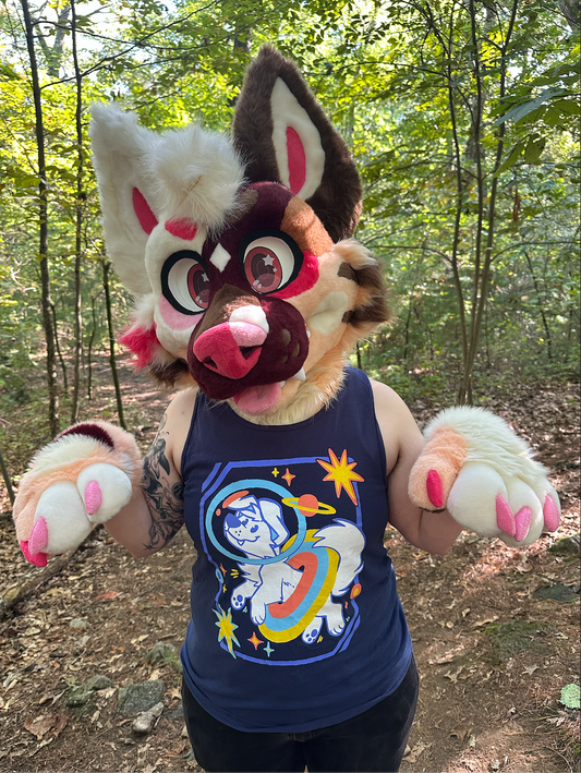Space Dog Unisex Tanktop - Navy