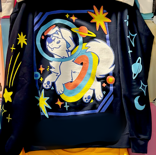 Space Dog Crewneck Sweater - Navy