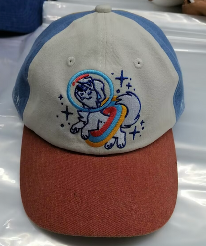 Space Dog Hat - Tricolor Dad Hat