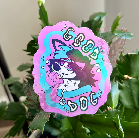 Good Dog Hypno Holographic Sticker