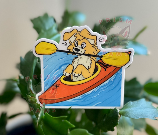 Kayak Dog Sticker
