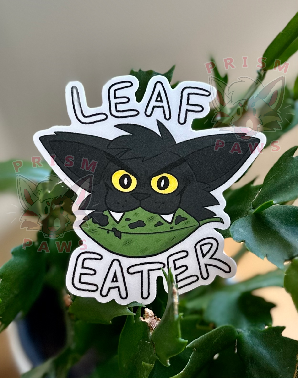 Leaf Eater Sticker (Black Cat)