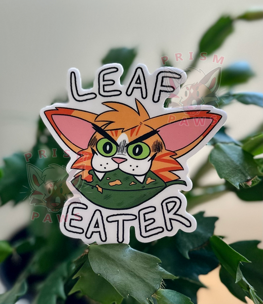 Copy of Leaf Eater Sticker (Orange Cat)