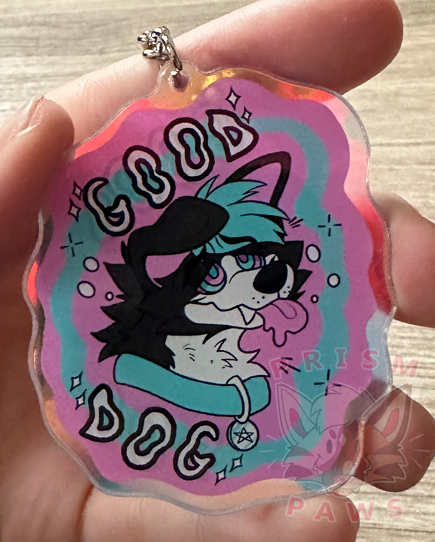 Good Dog Hypno Holographic Acrylic Keychain