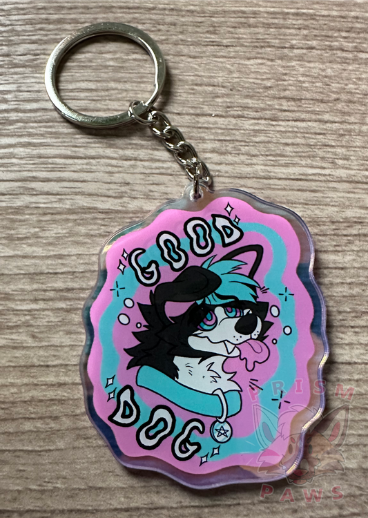 Good Dog Hypno Holographic Acrylic Keychain