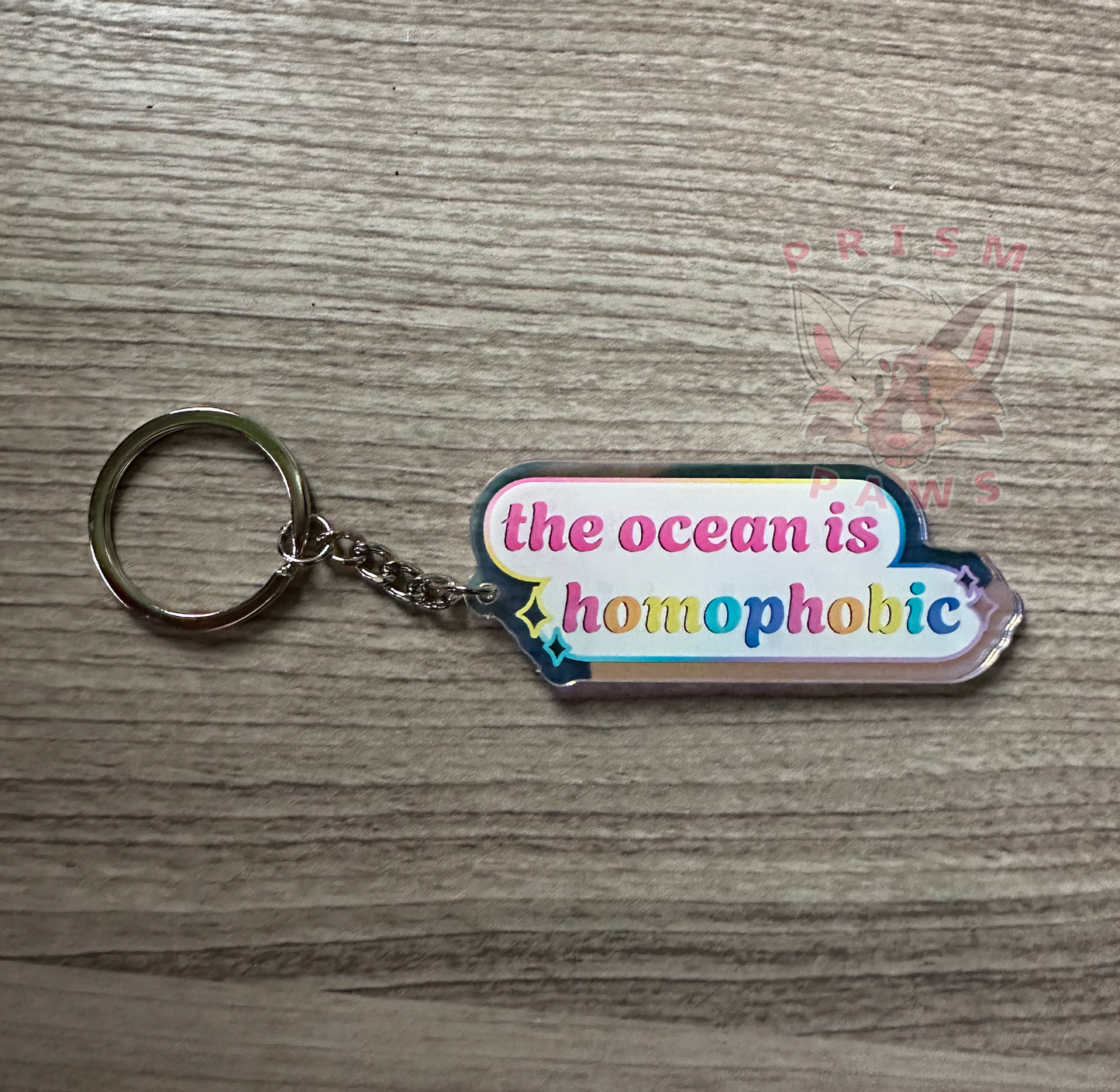 The Ocean Is Homophobic Holographic Acrylic Keychain