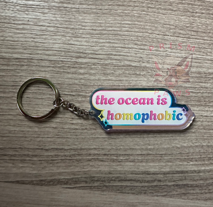 The Ocean Is Homophobic Holographic Acrylic Keychain