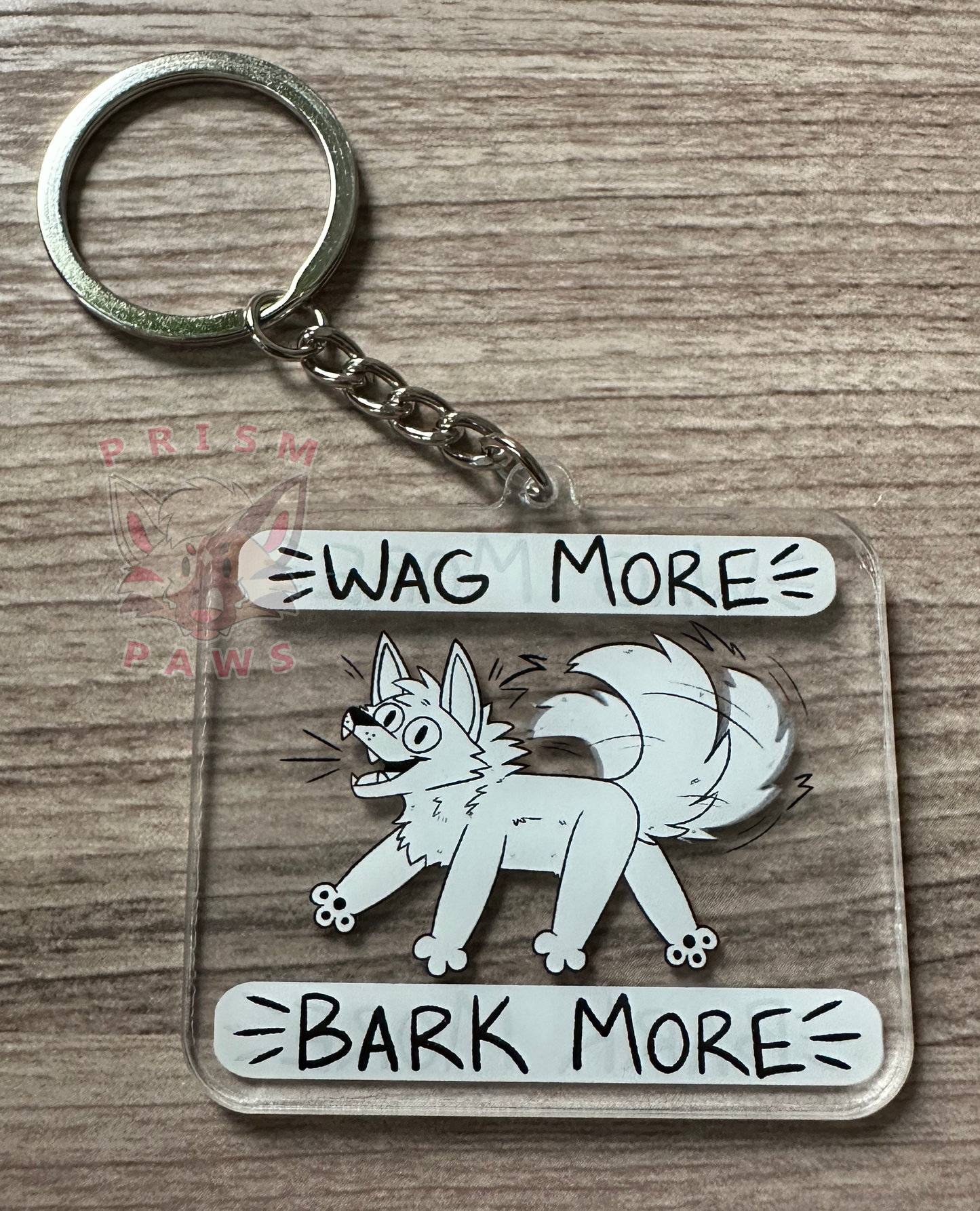 Wag More Bark More Acrylic Keychain